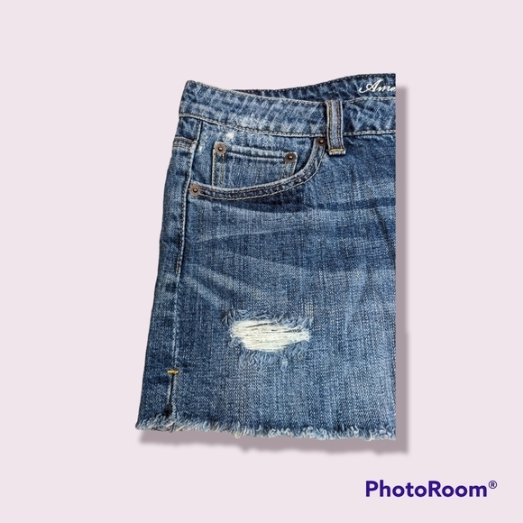 AMERICAN EAGLE Distressed Denim Mini Skirt - Picture 3 of 11